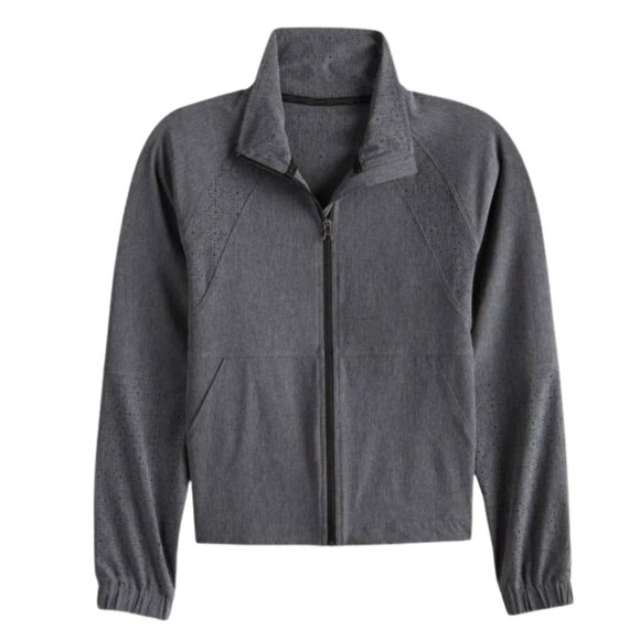 Callia Zip Up Laser cut  Jacket Grey - Picture 1 of 16